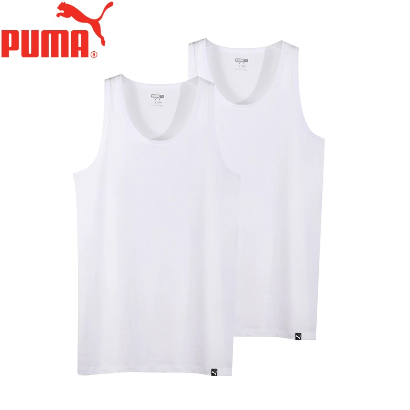 PUMA/彪马男士背心夏季薄款2件装打底健身透气弹力修身简约白色