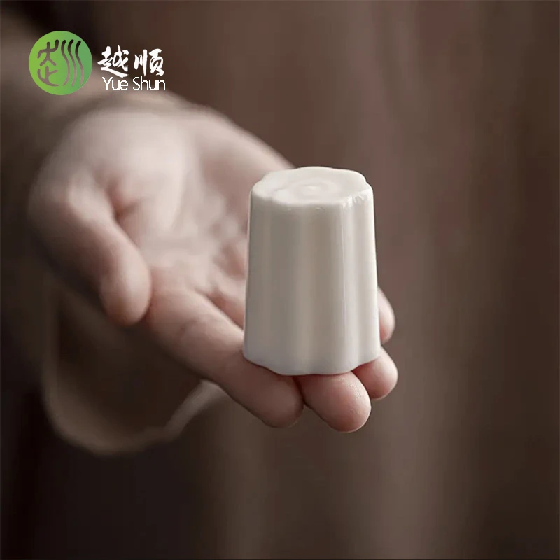 越顺羊脂玉白瓷盖置紫砂壶盖托陶瓷茶壶盖子搁置功夫茶具盖碗盖置