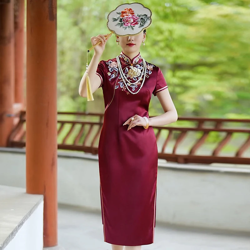 徐永良 51747 夏季新款醋酸绣花喜婆婆婚礼高贵大气旗袍婚宴旗袍