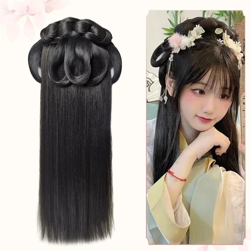 古装汉服假发头套一体式发箍懒人手残党造型头饰古风发排发饰饰品