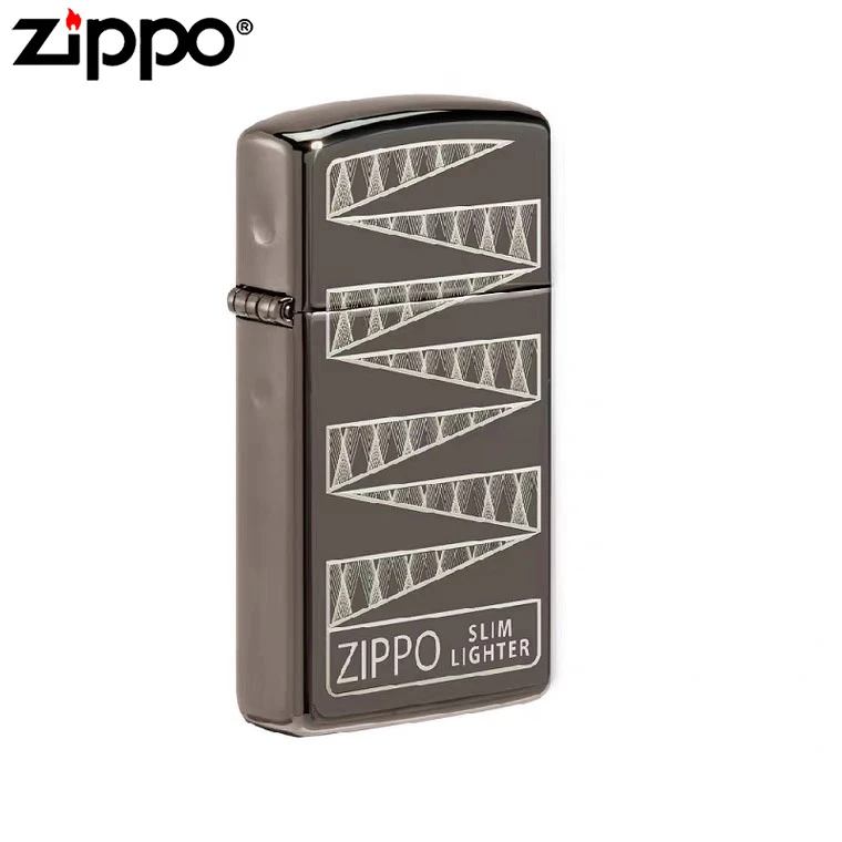 ZIPPO打火机正品-49709-美国原装65周年黑冰窄版