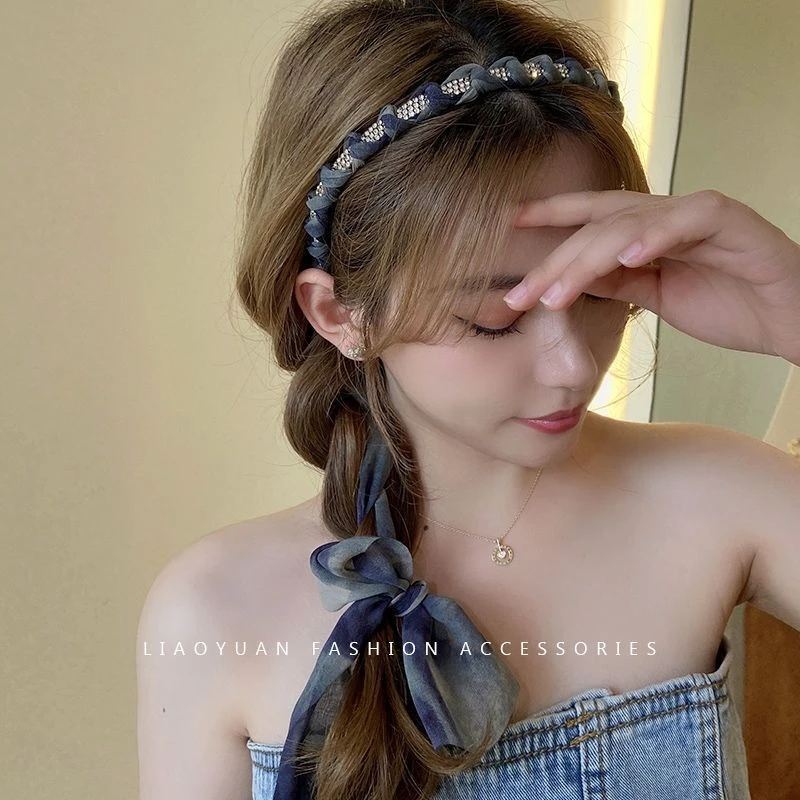 布艺发饰 超仙春夏发箍百搭飘带发带女绑发外出蝴蝶结头饰发卡