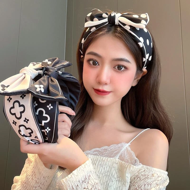 布艺发饰 发箍女超仙气质简约发卡网红2021年新款压发宽边蝴蝶结