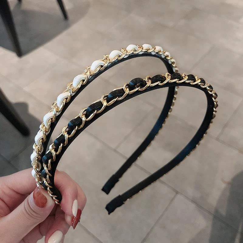 铁合金皮质发饰 韩国东大门精致高档奢华夏天发箍宫廷珍珠头箍女