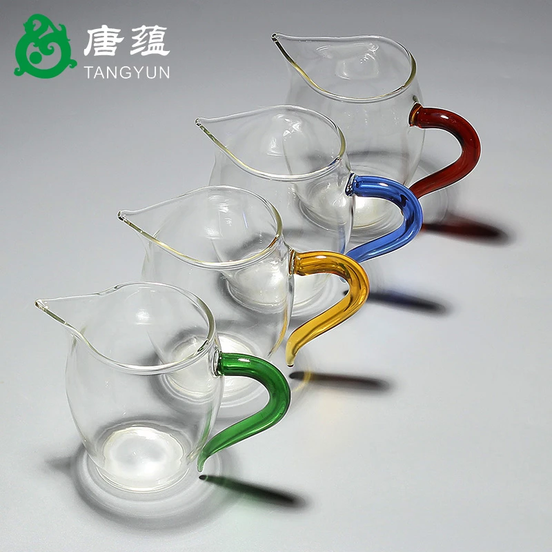唐蕴-玻璃公道杯不锈钢茶漏公杯加厚耐热大号茶海分茶器茶具配件