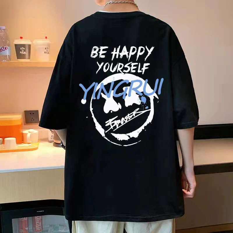 嗳唯兮【重磅230g】t恤情侣短袖夏季潮牌ins港风潮流宽松纯棉打底衫