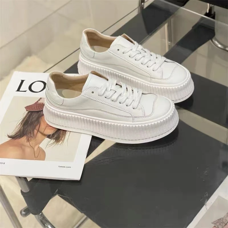 XIANGBU/享步【DANNI】890-2经典饼干鞋小白鞋新款厚底松糕鞋休闲