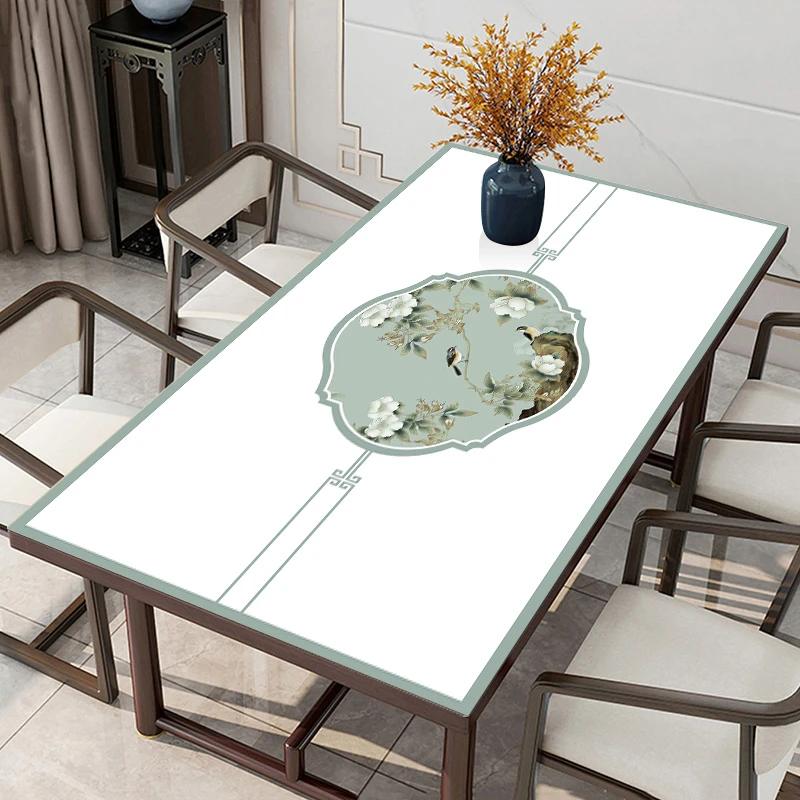 【水莲之家】新中式桌垫防水防油防烫免洗直播家用茶几盖布餐桌台布