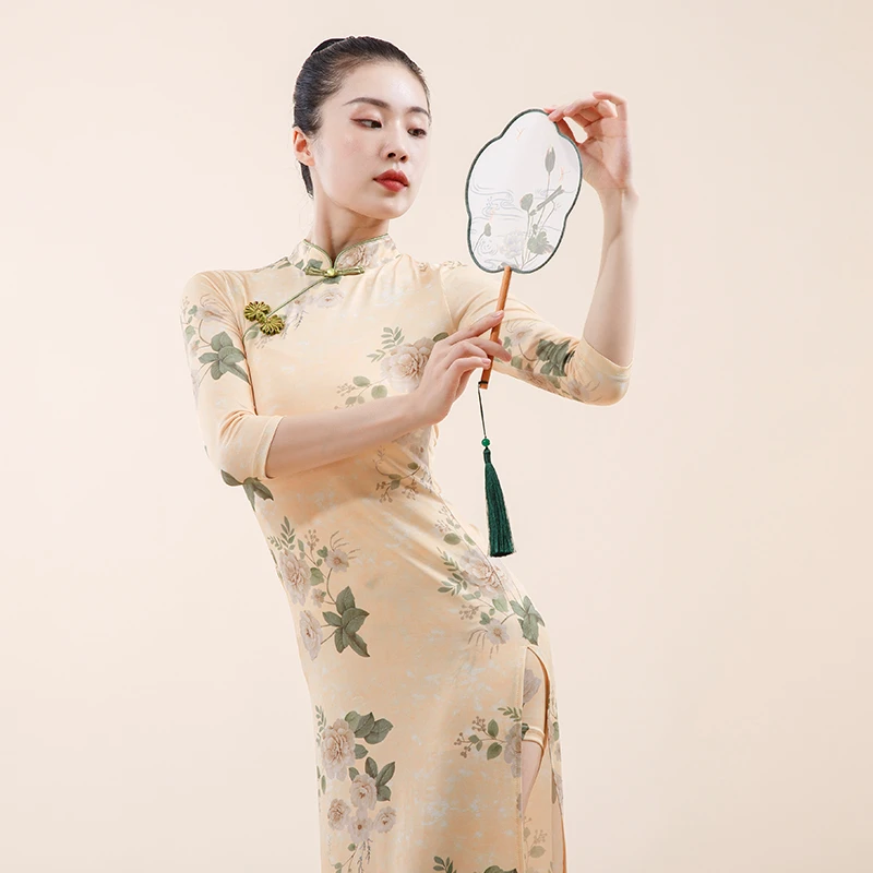 芙帛古典舞多情种旗袍民国舞蹈高弹力中国风民族演出服身韵女优雅
