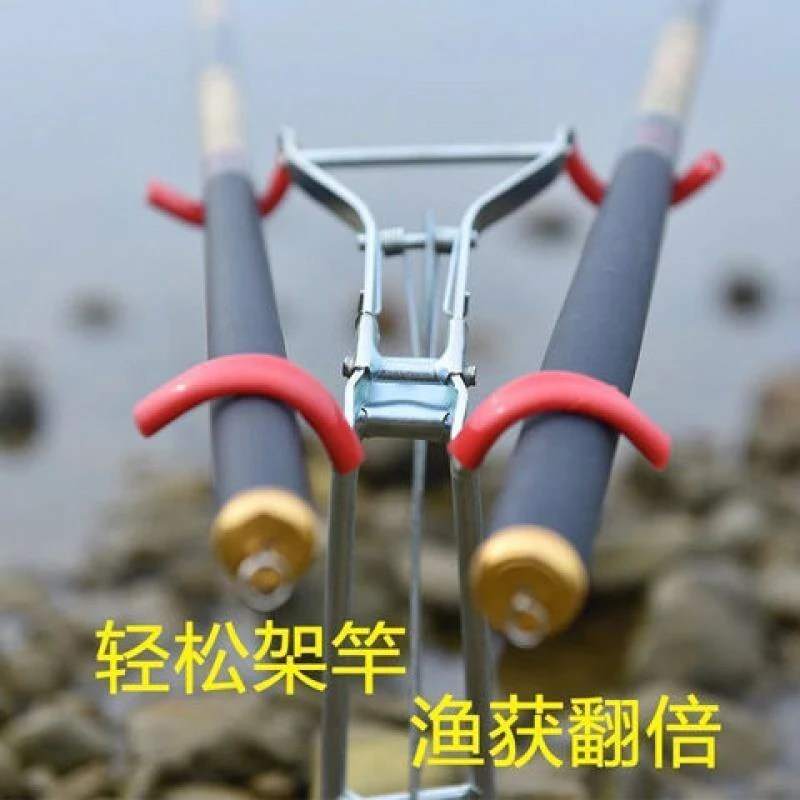 （渔友推荐）炮台地插头钓鱼双竿支架地插手竿海竿两用可调节支架