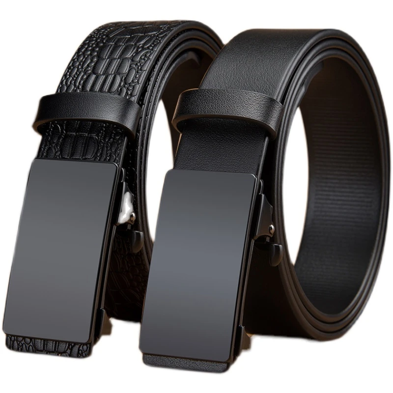 高端男士内穿式无牙自动扣腰带双面头层牛皮无孔无牙皮带耐用手工