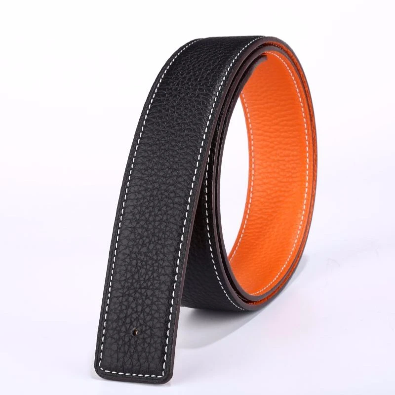 男士男款针扣双面可用皮带条不带头头层牛皮有孔无头皮带身纯手工