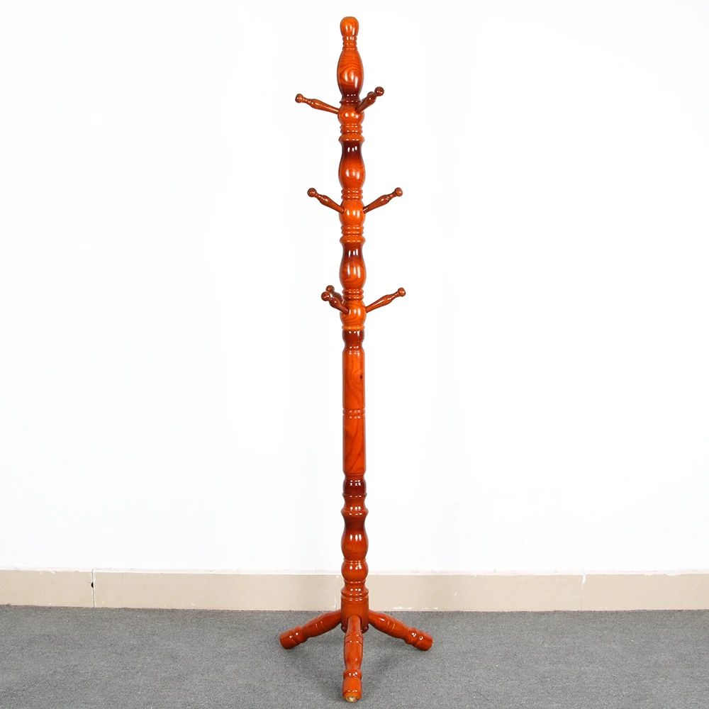 白蜡木实木落地衣帽架客厅卧室中式简约现代衣服架木质家用立式