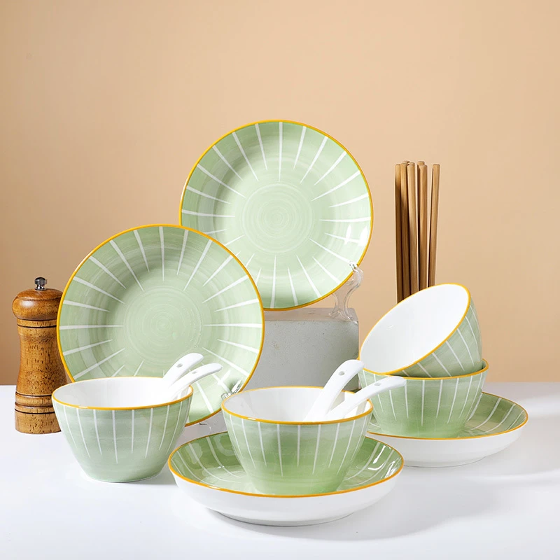 桑墨碗碟套装家用北欧风餐具创意个性碗简约陶瓷碗盘碗筷1-4人