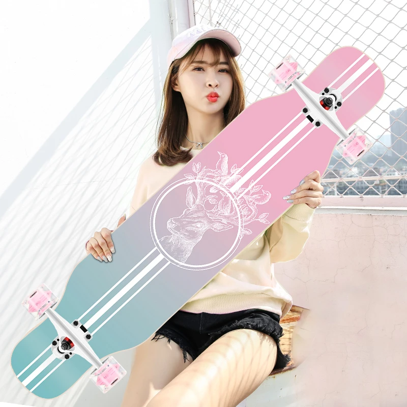 长板滑板女刷街专业板公路青少年舞板成人男女生四轮初学者滑板车