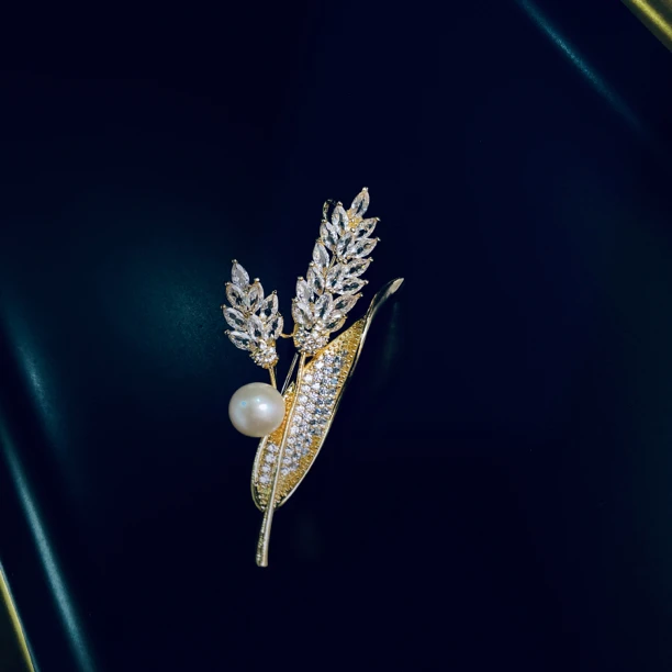 闪钻金色麦穗领针精美/胸花胸针