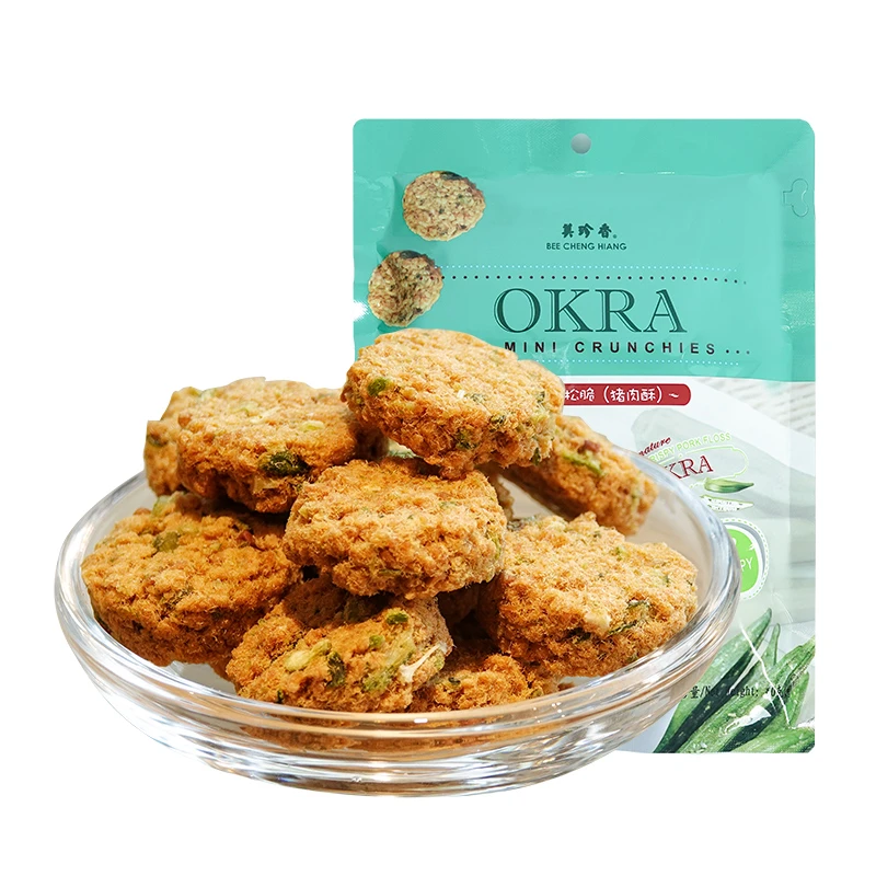 美珍香 秋葵小松脆60g/袋脆猪肉酥肉松饼办公室休闲零食下午茶点