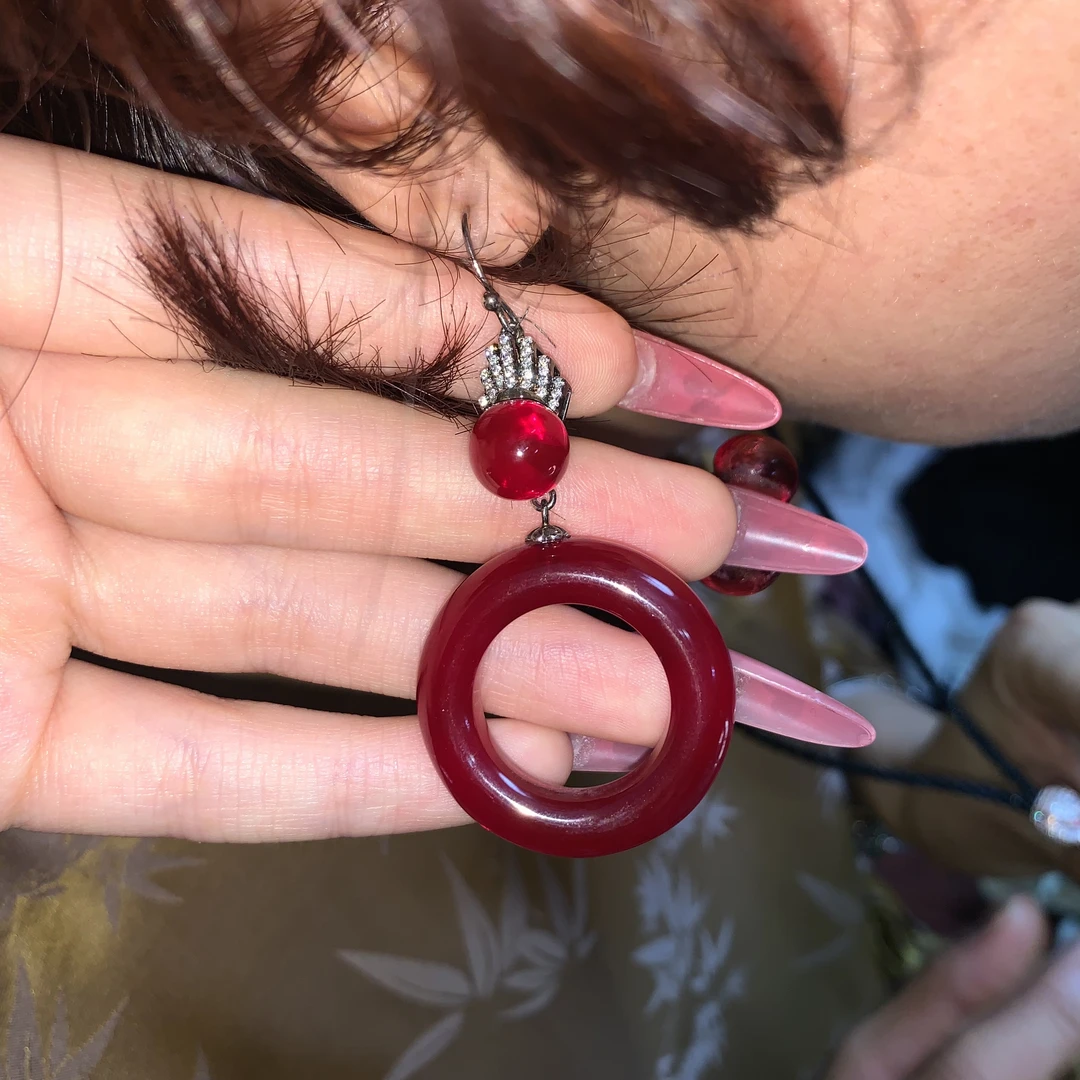 非金属耳饰 【朱帝家】中东复古红耳环