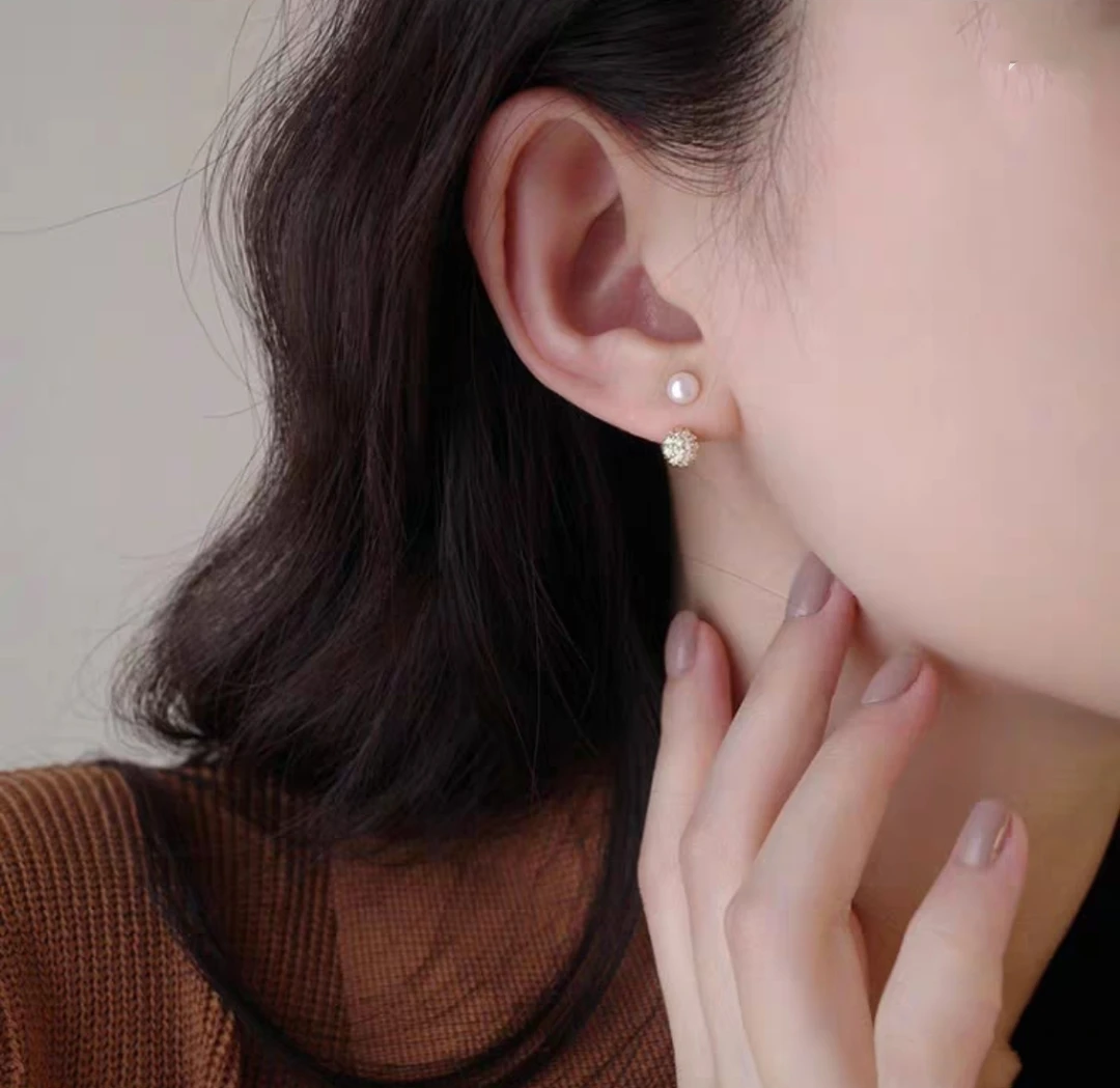 耳饰 新款珠珠一款两戴通勤风耳环