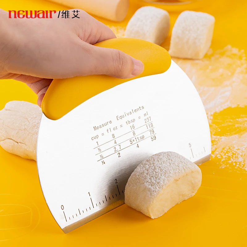 不锈钢切面刀刮板不粘刮刀带刻度面粉家用蛋糕馒头手擀面烘焙工具