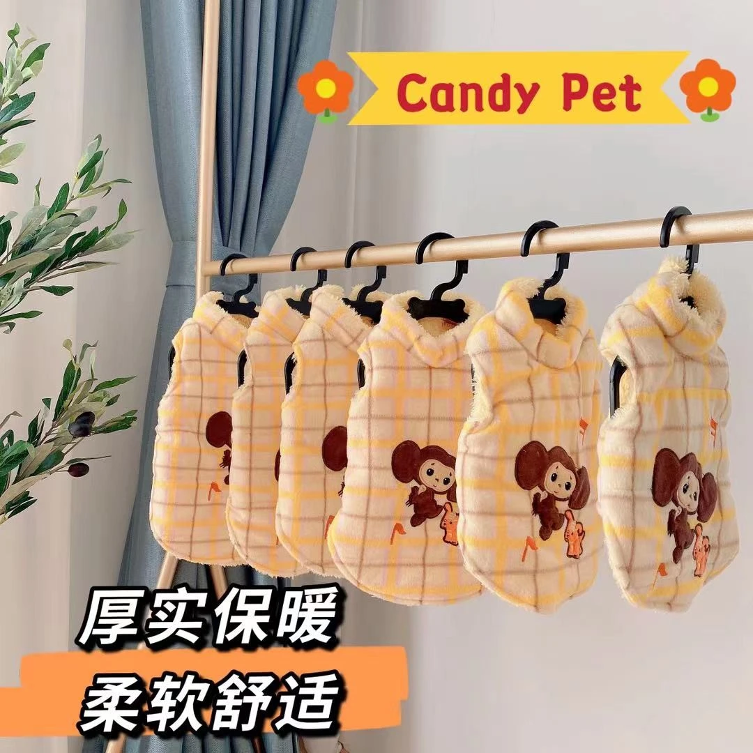冬款小猴子格子马甲加绒