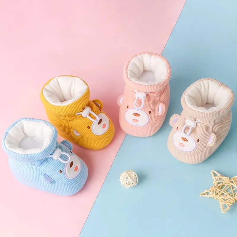 婴儿鞋子男女宝宝鞋子秋冬季软底加厚卡通学步鞋0-6-12个月步前鞋