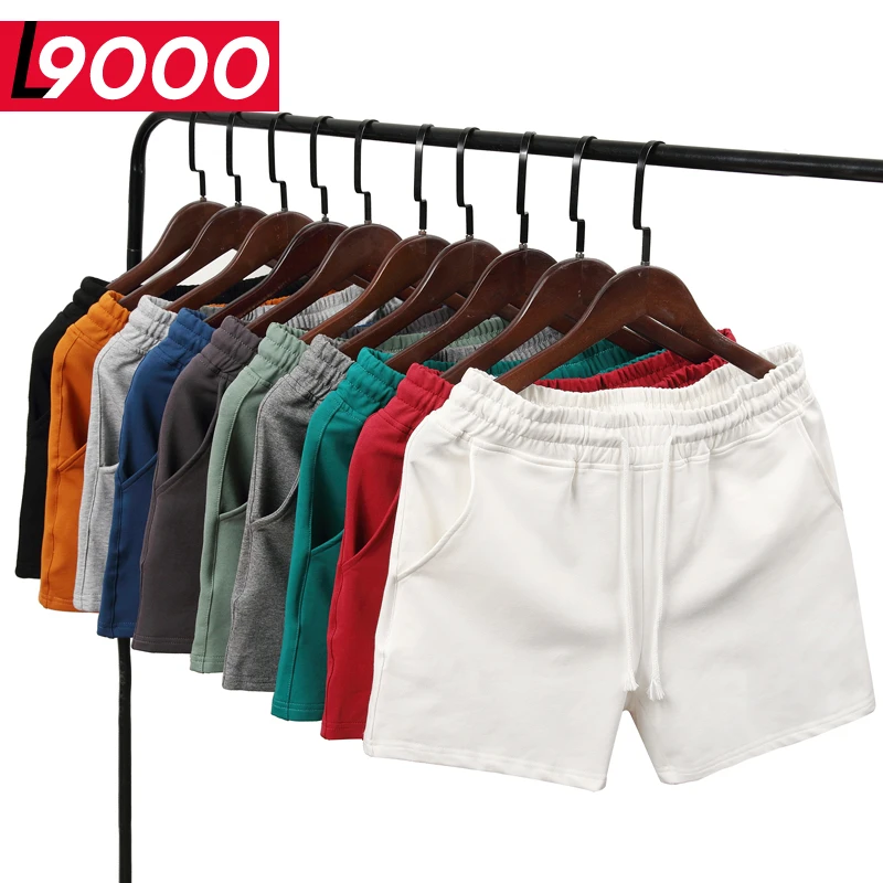弹力棉质三分运动短裤男士夏季白色3分4分健身跑步四分裤打球裤子