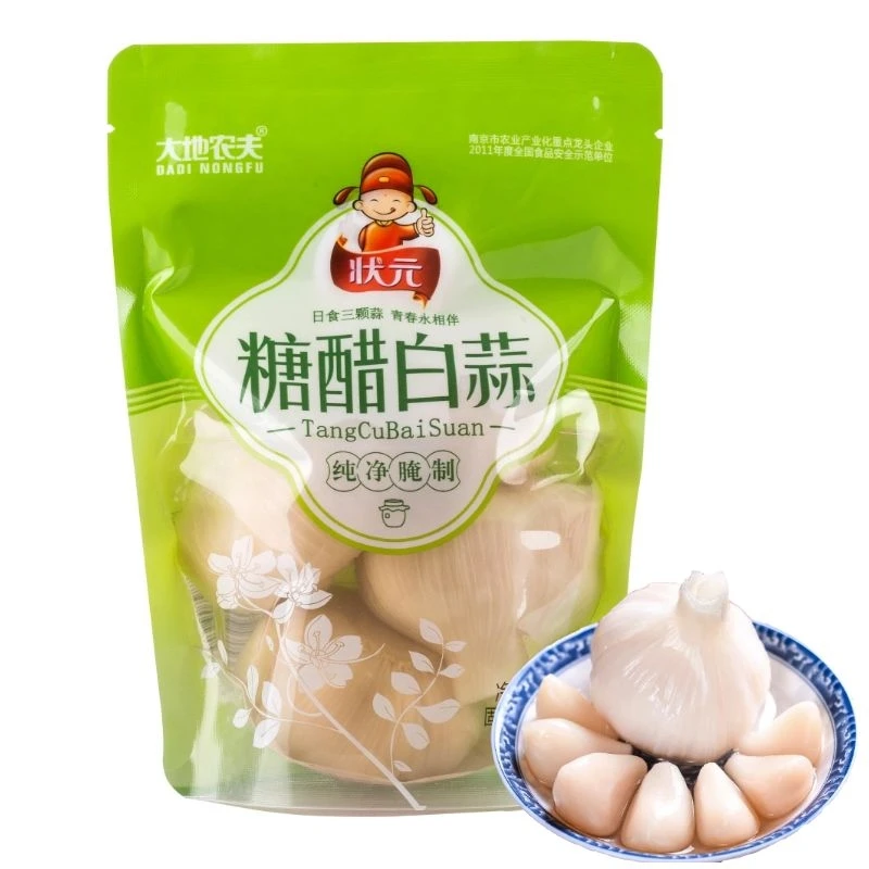 状元大地农夫腌制蒜头每袋350克 糖醋白蒜 玫瑰红蒜 木糖醇白蒜