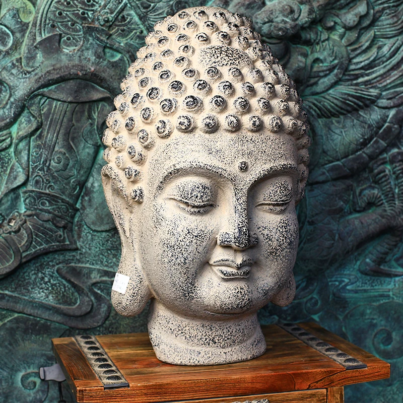 禅意空间茶室仿石佛首摆件-----&佛缘（A217-2）