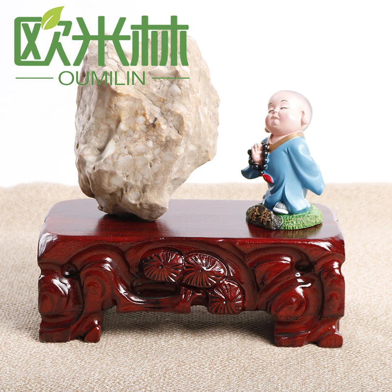 b025-1 长方形30-18-7实木奇石底座可挖槽瓷器花瓶花盆底座欧米林