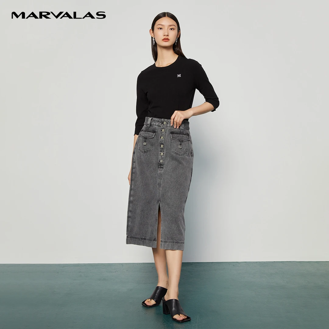 M720198曼德诗中袖毛针织衫女年春季新款舒适百