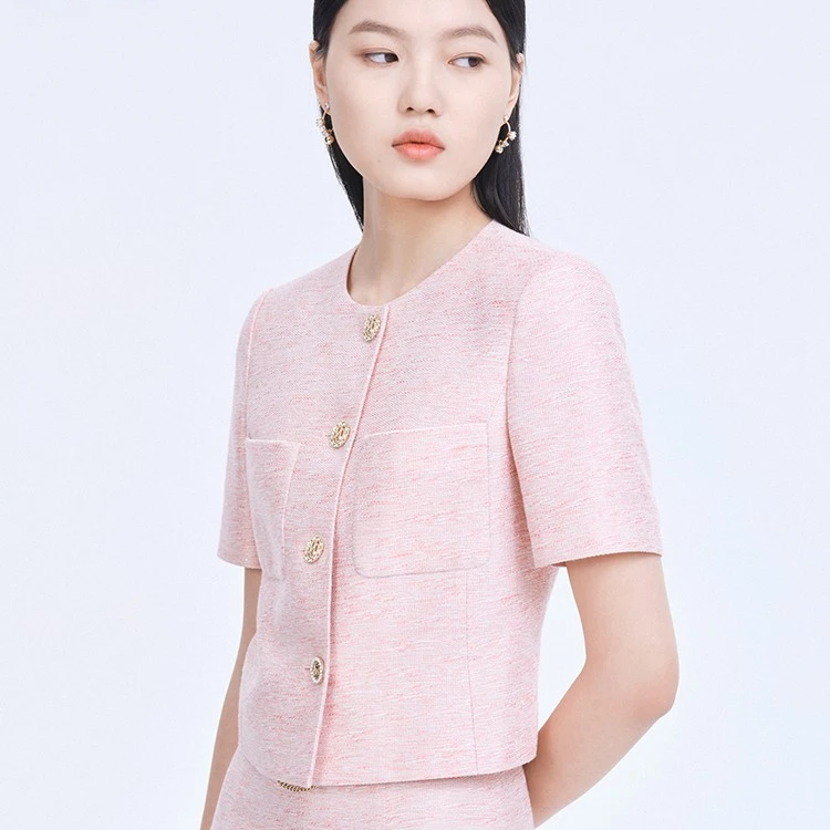 【成都奥莱专属】莱茵梭织上衣桃粉色LMDB4AWJK102