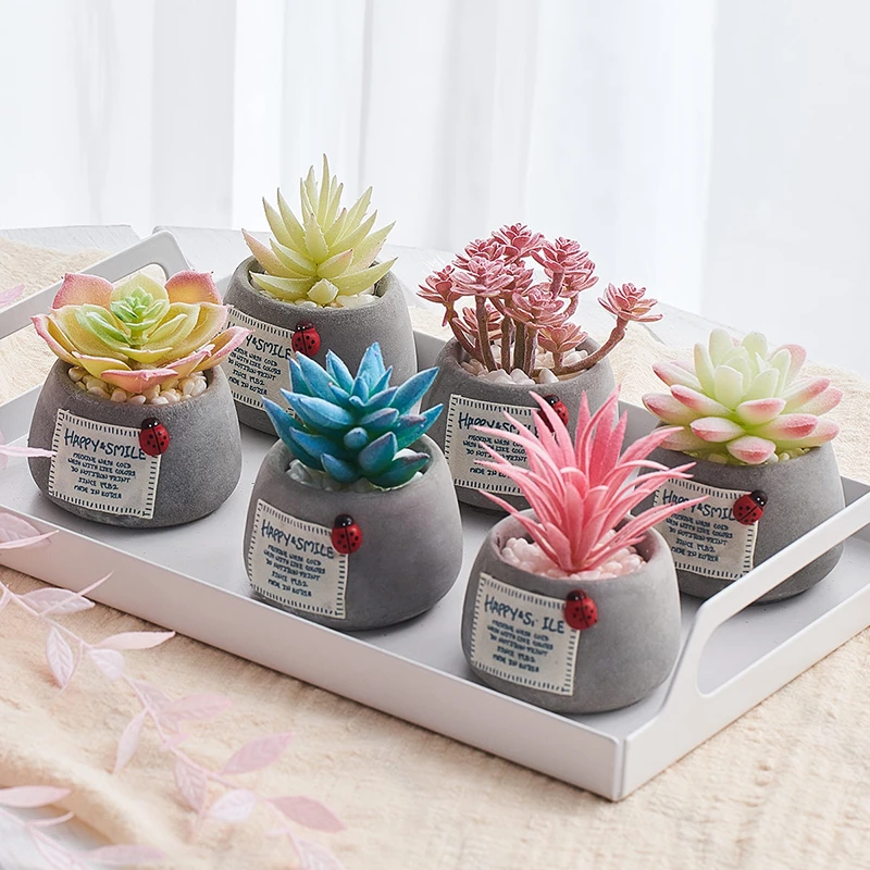浴室柜摆件卫生间小摆件洗漱台花瓶餐厅绿植假花盆鞋柜多肉植物盆