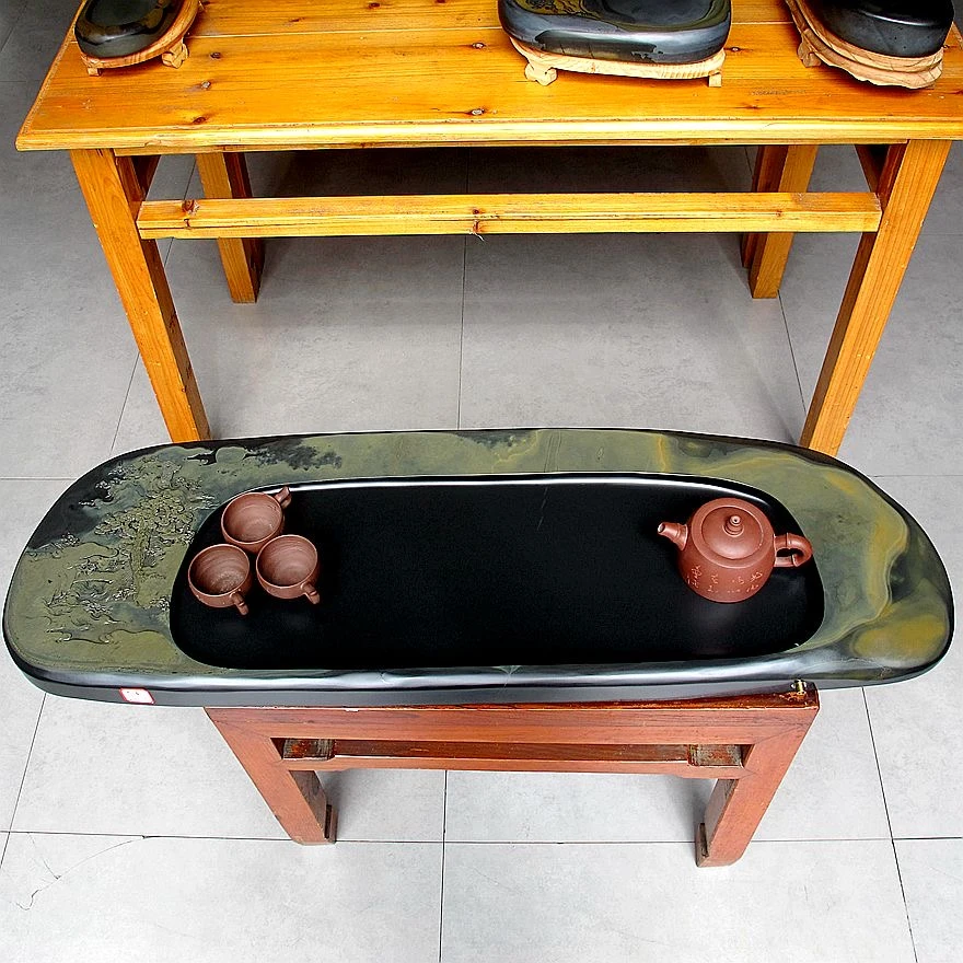 歙砚 金晕石茶盘93”30”6