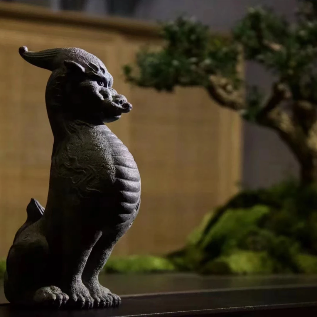 青石霸气貔貅石雕家居办公室工艺品 装饰品风水招财创意礼品桌面