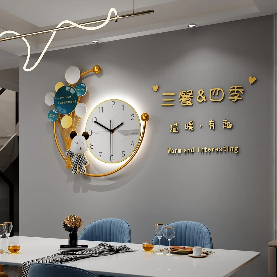 2022新款创意钟表挂钟客厅现代简约大气网红三餐四季餐厅时钟挂墙