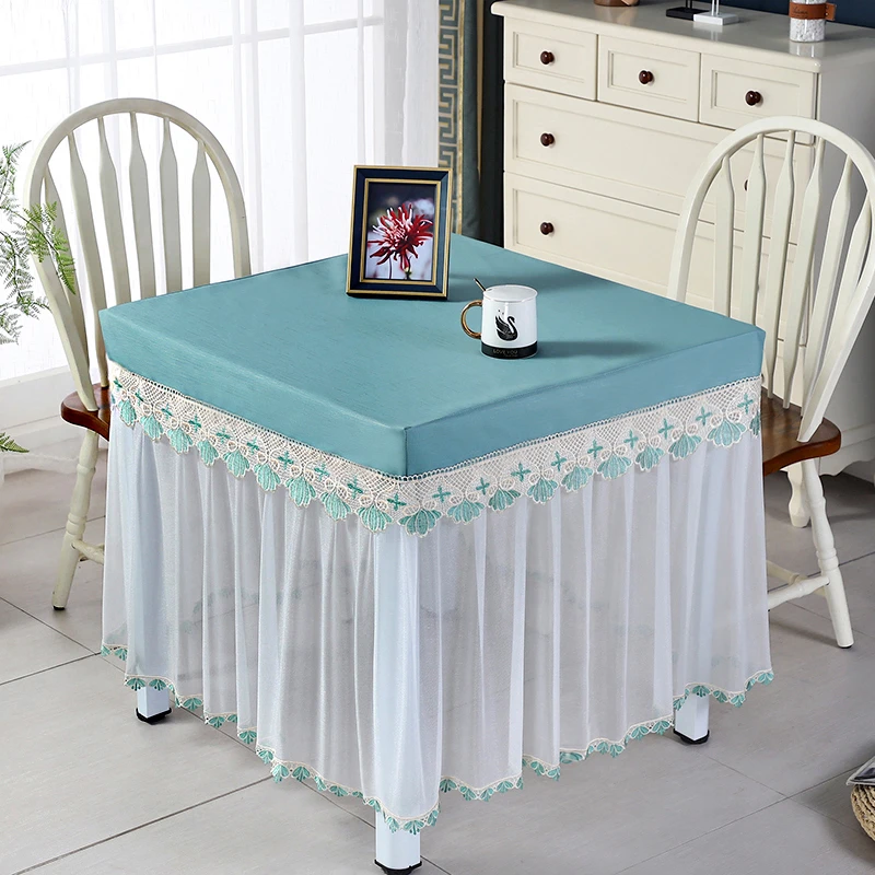 垂纱茶几麻将桌布罩正方形电炉烤火桌皮罩防水防油桌垫家用台布罩