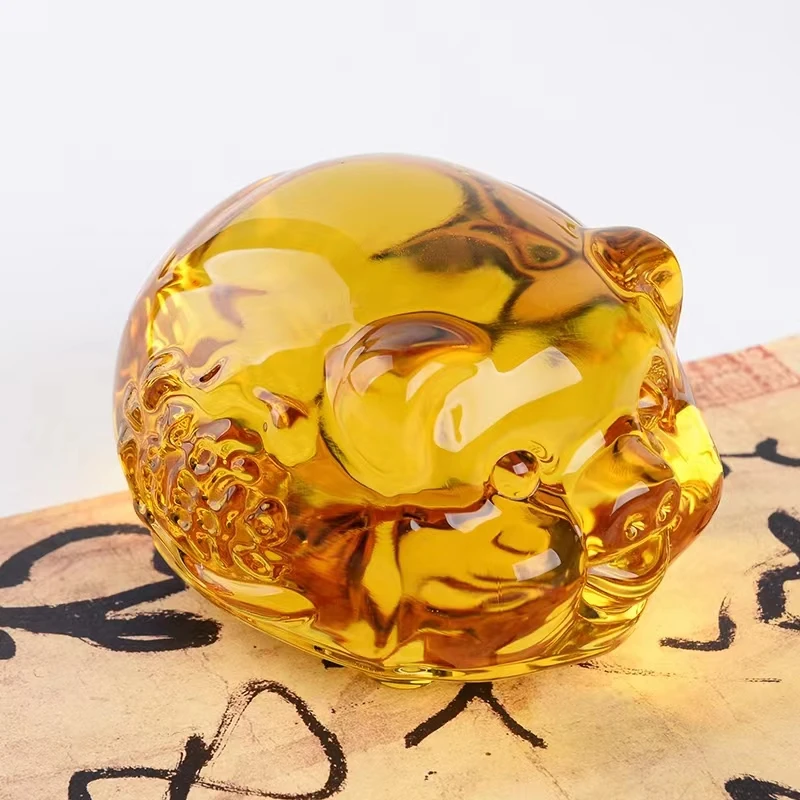 琉璃水晶小猪摆件开业乔迁小礼物居家饰品吉祥物创意生肖工艺品