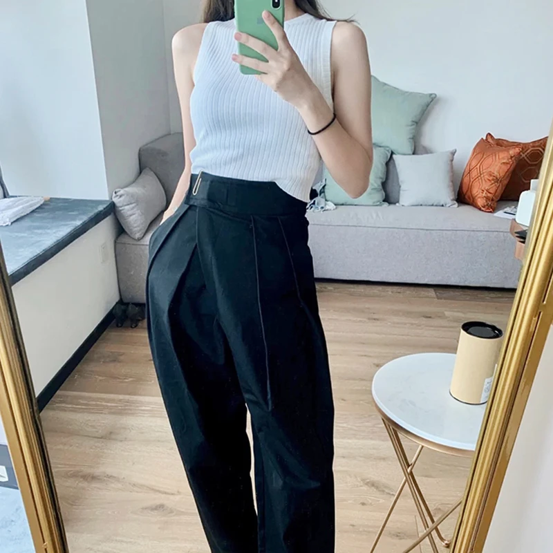 【现货】美洋MEIYANG 复古白色内搭打底修身弹力针织短款背心女春夏