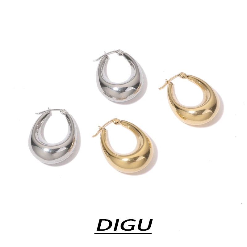 嘀咕家 铜合金耳饰 冷淡金属耳环小众设计感高级冷性风耳扣