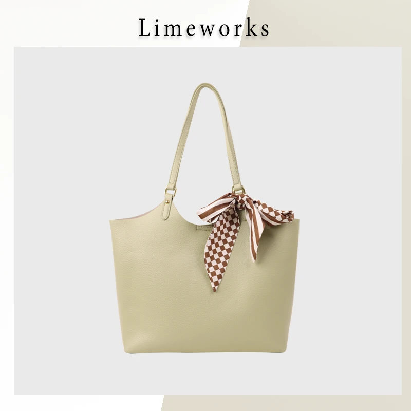 limeworks玩墨客夏季通勤OL系列牛油果简约气质单肩托特包