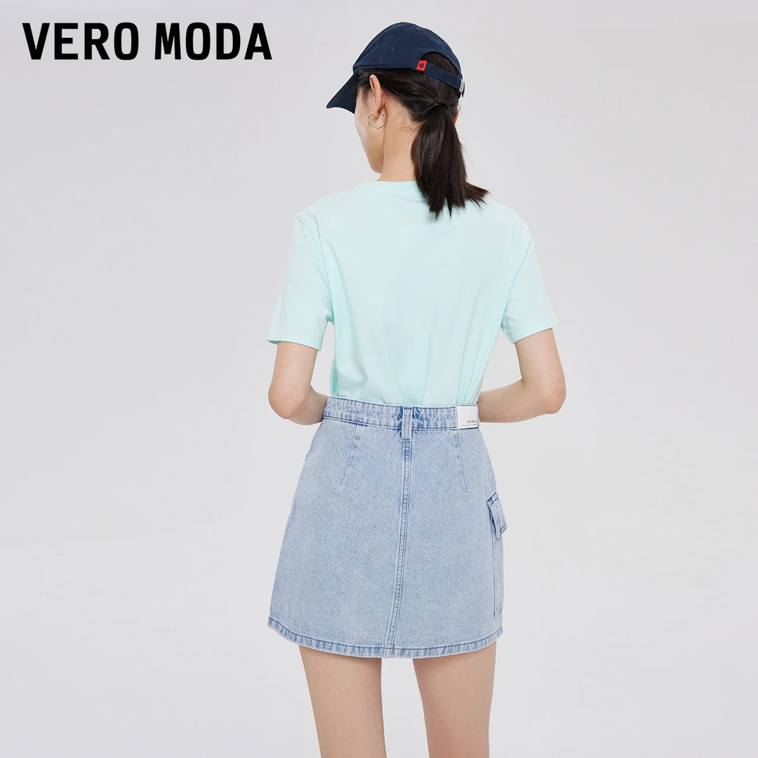 【粉丝专享】Vero Moda牛仔印花夏季撞色甜酷风短裙|322237009