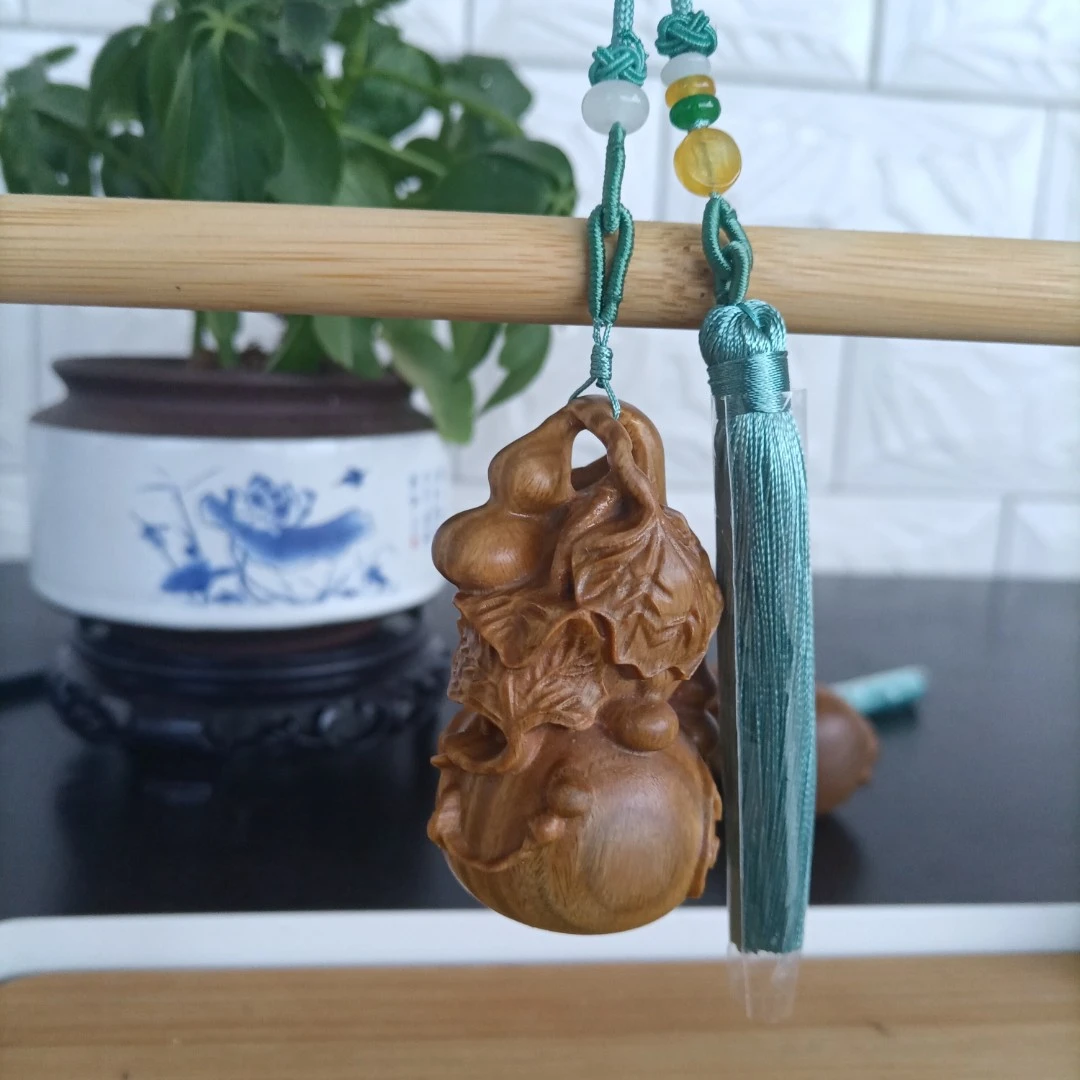 绿檀木大葫芦车挂