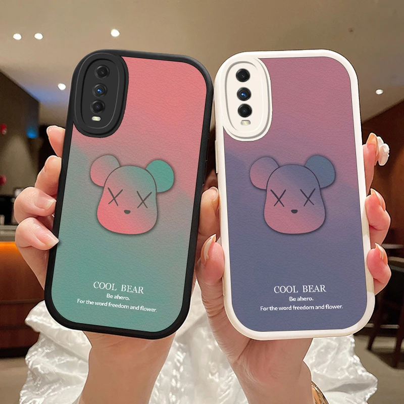 多彩小熊vivoy70s手机壳vivoY51s保护壳女款小羊皮外壳硅胶y70t防