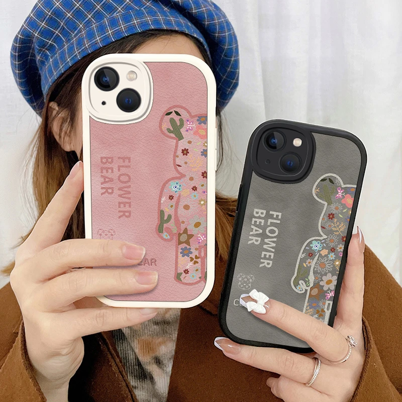 零星花适用苹果13手机壳小羊皮iphone13pro保护套13promax女款13m