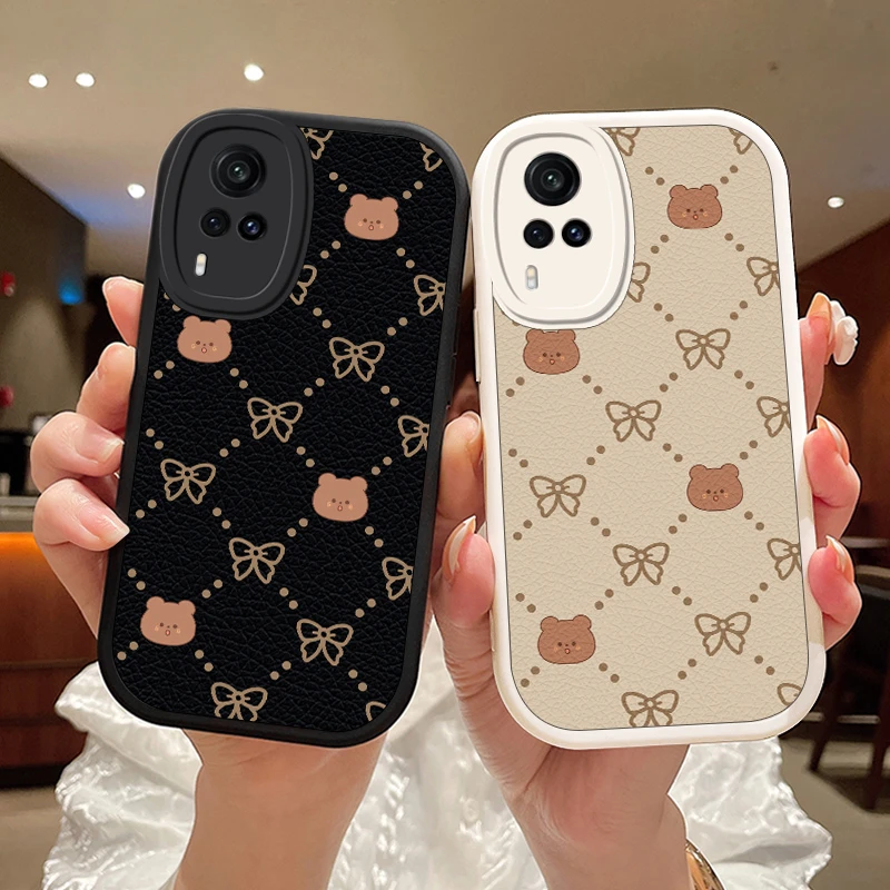 迷你熊vivox60pro手机壳小羊皮x60硅胶防摔x60曲屏保护套x60t全包