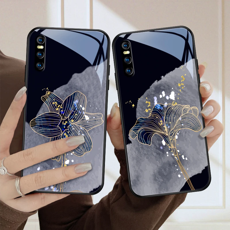 金色花vivox27手机壳x27pro潮牌保护套vivox23奢华高级女款x23幻