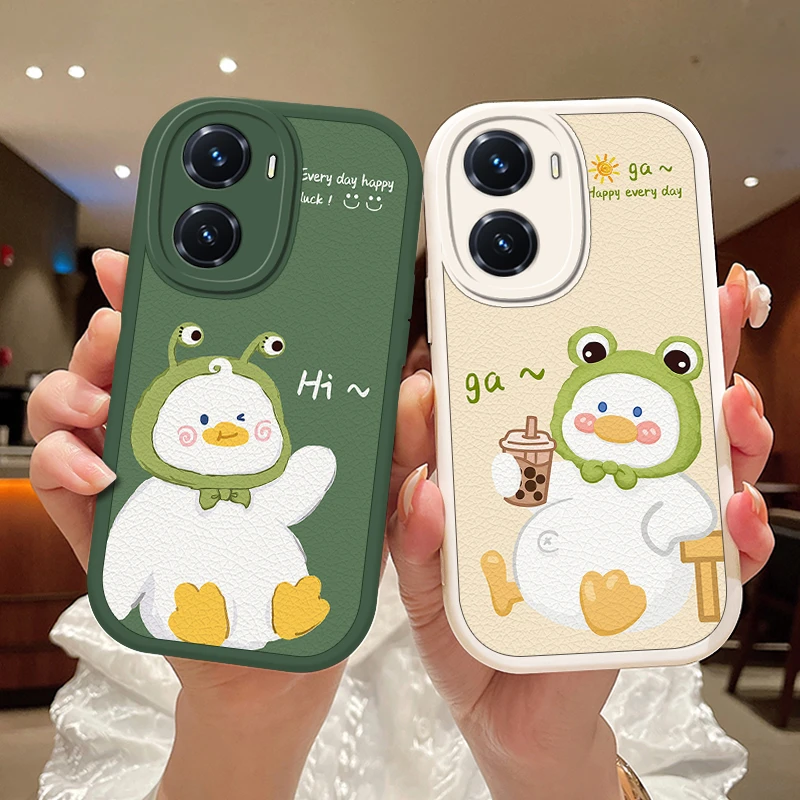 超萌鸭vivoy77手机壳VIVOY77小羊皮保护套镜头全包硅胶防摔新款轻