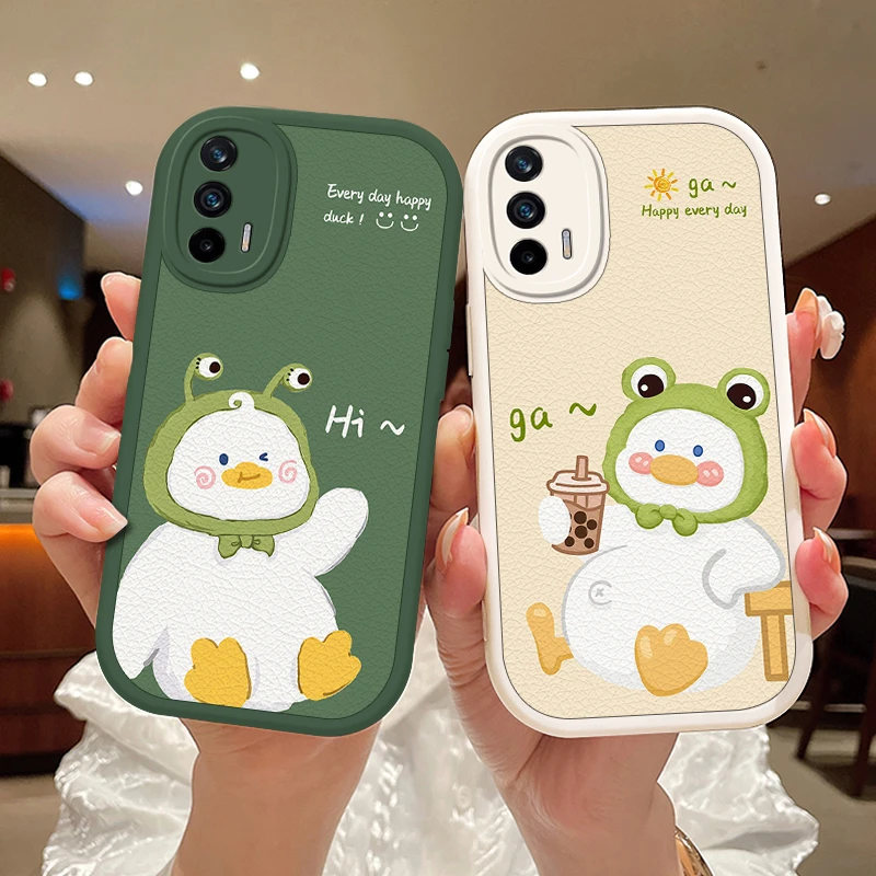 超萌鸭真我Q3pro手机壳realmeq3高级可爱Q3i保护套Q3pro狂欢版硅