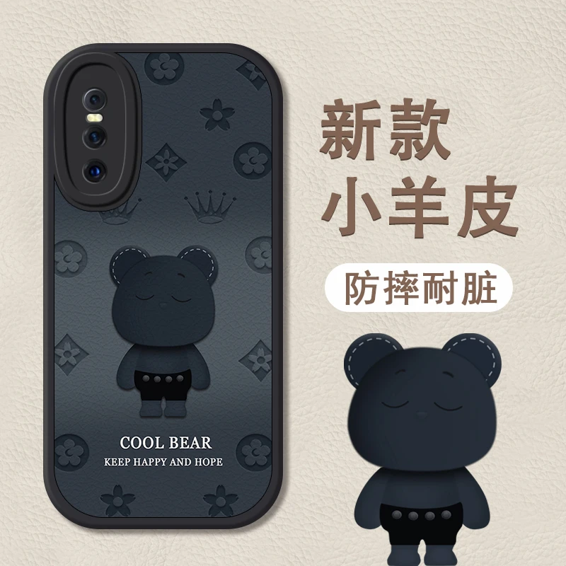 乖巧熊vivox27手机壳x27pro创意x23情侣可爱x23幻彩版女款高级保